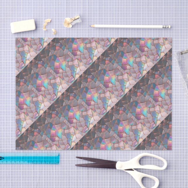 Papel De Seda Iridescent Pearlized Faux Rose Gold Decoupage  (Arte )