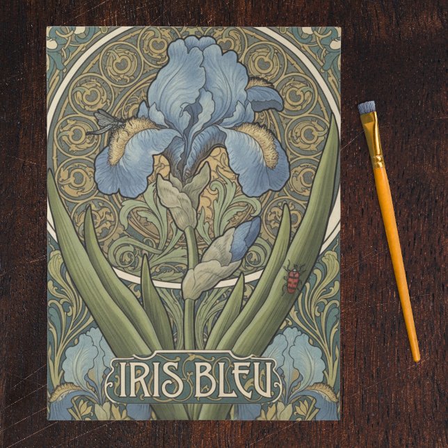 Papel De Seda Íris Azul Estilo Francês Arte Nova Íris Azuis (Criador carregado)