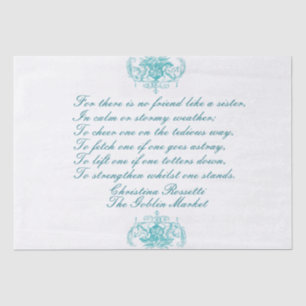 Papel De Seda Irmãs Poem Christina Rossetti Turquoise Script