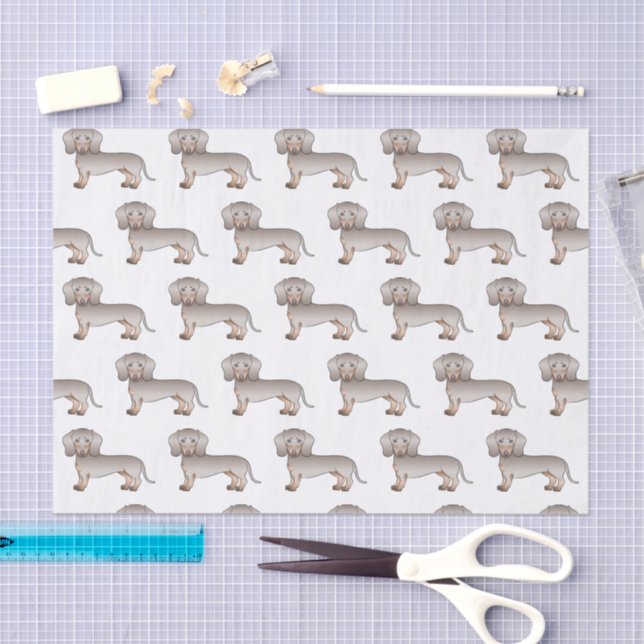 Papel De Seda Isabella E Tan Smooth Casaco Dachshund Dog Pattern (Arte )