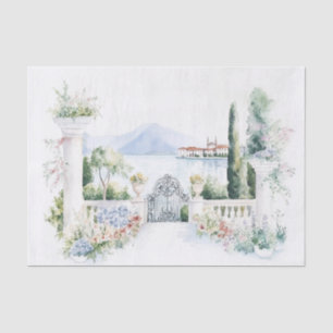Papel De Seda Itália Lago Como Watercolor