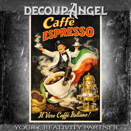 Papel De Seda Italian Espresso Coffee Poster Decoupage