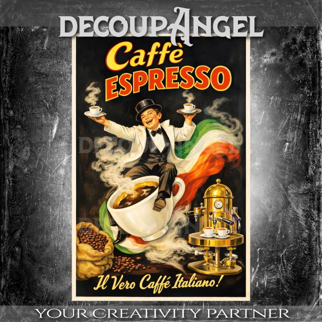 Papel De Seda Italian Espresso Coffee Poster Decoupage (Criador carregado)