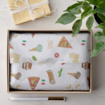 Italian Food Pizza Pasta Tiramisu Pattern