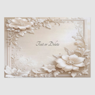 Papel De Seda Ivory Flowers Tissue Paper