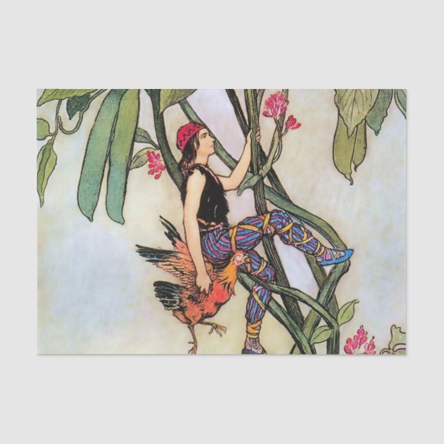 Papel De Seda “Jack e o Pé de Feijão” por Warwick Goble (Frente )