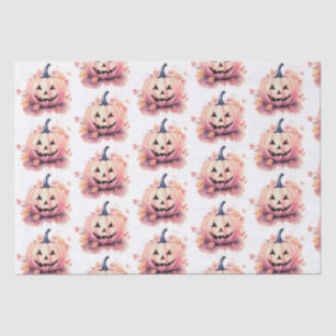 Papel De Seda Jack-O' Lanterna Laranja Folha Branca Halloween
