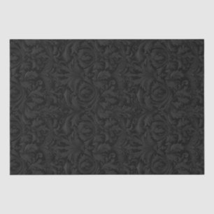 Papel De Seda Jacquard Swirls Decoupage - Black and Cinza