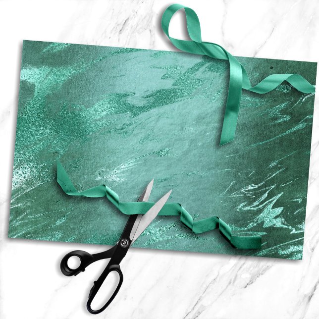 Papel De Seda Jade Fundido | Esmeralda Verde Luxo Mármore (Criador carregado)