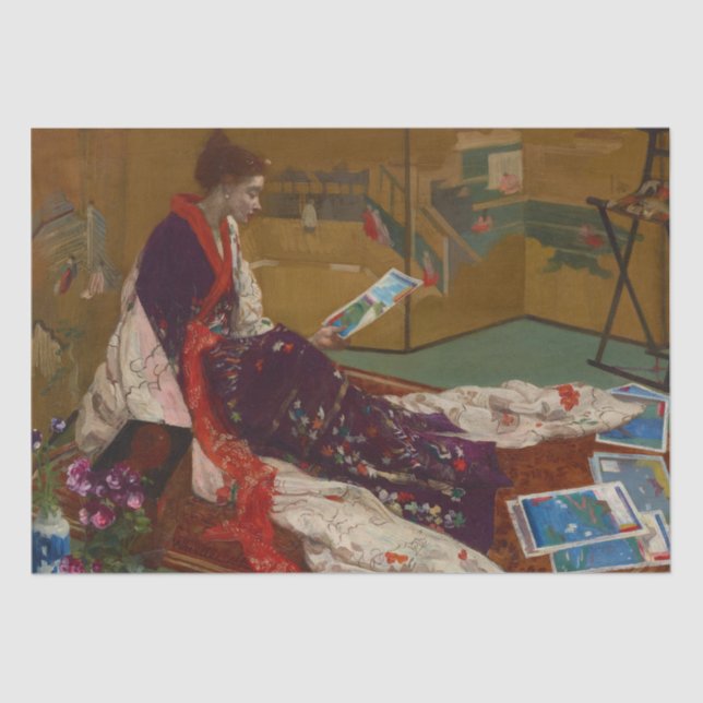 Papel De Seda James Whistler - Caprice in Purple e Dourado (Frente )