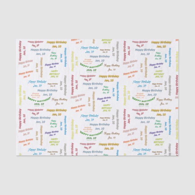 Papel De Seda Janeiro, 10 Aniversário (Frente )