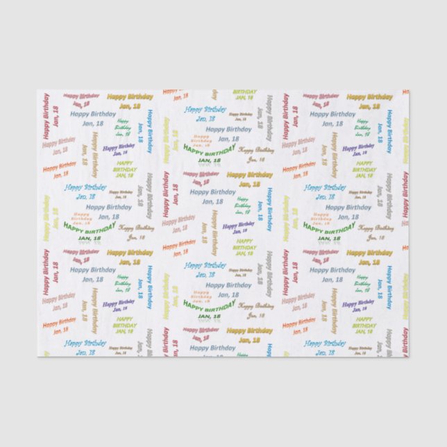 Papel De Seda Janeiro, 18 Aniversário (Frente )