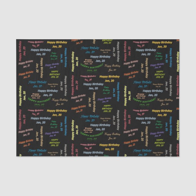 Papel De Seda Janeiro, 20 Aniversário (Frente )