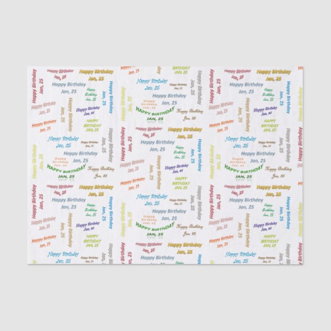Papel De Seda Janeiro, 25 Aniversário (Frente )