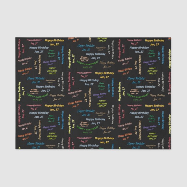 Papel De Seda Janeiro, 27 Aniversário (Frente )