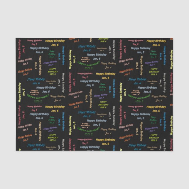 Papel De Seda Janeiro, 6 Aniversário (Frente )