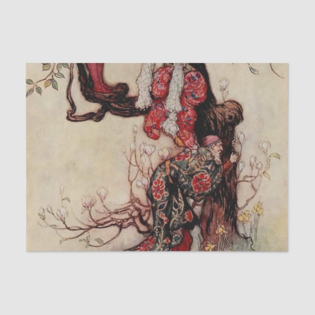 Papel De Seda "Janeiro Helping May", de Warwick Goble (Frente )