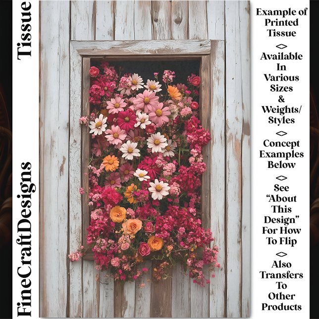 Papel De Seda Janela De Madeira Velhice Com Flores CL5 Desacopla (Criador carregado)