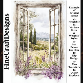 Papel De Seda Janela de Verão & Lavanda & Árvores AN7 Decoupage