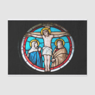 Papel De Seda Janela de vitral da crucificação