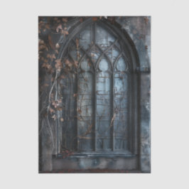 Papel De Seda Janela em Arco Gótico com Decoupage de Hera Trepad