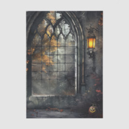 Papel De Seda Janela em Arco Gótico por Decoupage de Luz de Lâmp