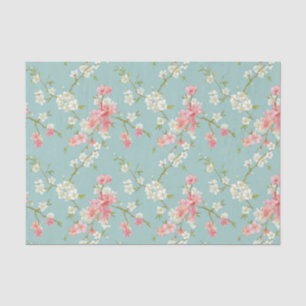 Papel De Seda Japonês, flor de cerejeira, cerceta, branco, rosa