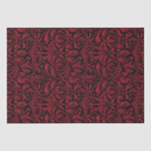Papel De Seda Jaquard Gótica Insuga-Se - Vermelho E Preto