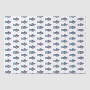 Papel De Seda Jar Pintado de Natal Azul e Branco