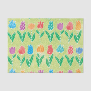 Papel De Seda Jardim brilhante floral das tulipas