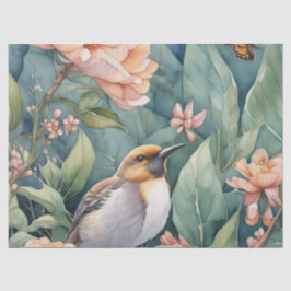 Papel De Seda Jardim Caprichoso de Aquarela com Decoração de Pás