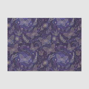 Papel De Seda Jardim Celestial Mágico com Borboletas, Lavanda