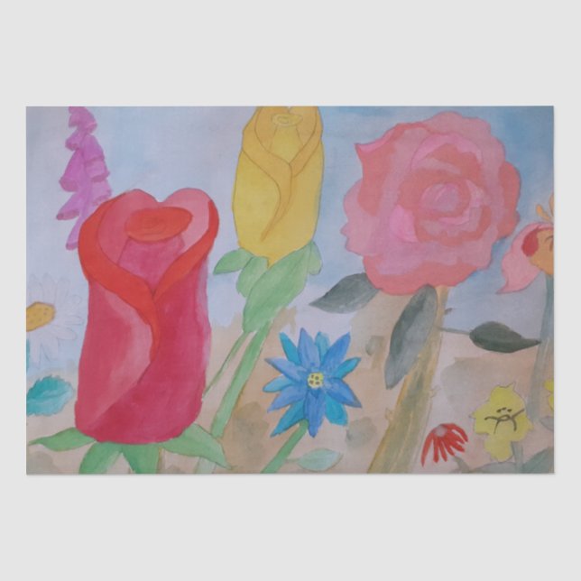 Papel De Seda Jardim da Flor de Verão (Frente )