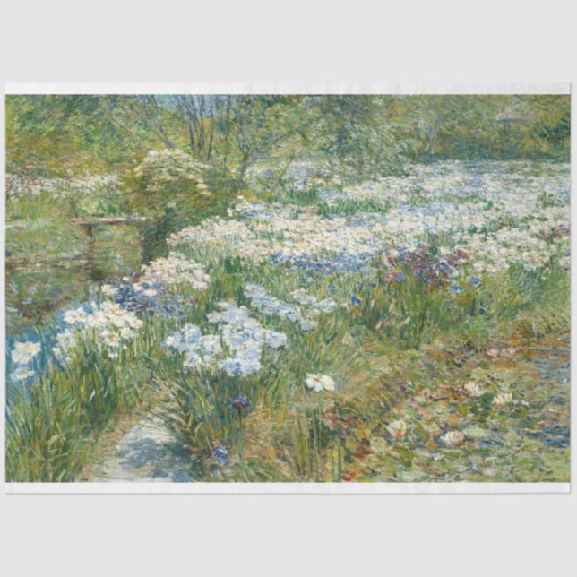 Papel De Seda Jardim d'água (por Childe Hassam) (Frente )