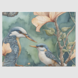 Papel De Seda Jardim de Aquarela Caprichosa com Decoupage de Pás