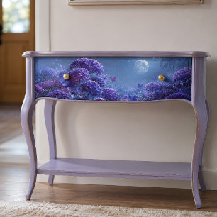 Papel De Seda Jardim de Borboleta Roxa ao Luar em Decoupage