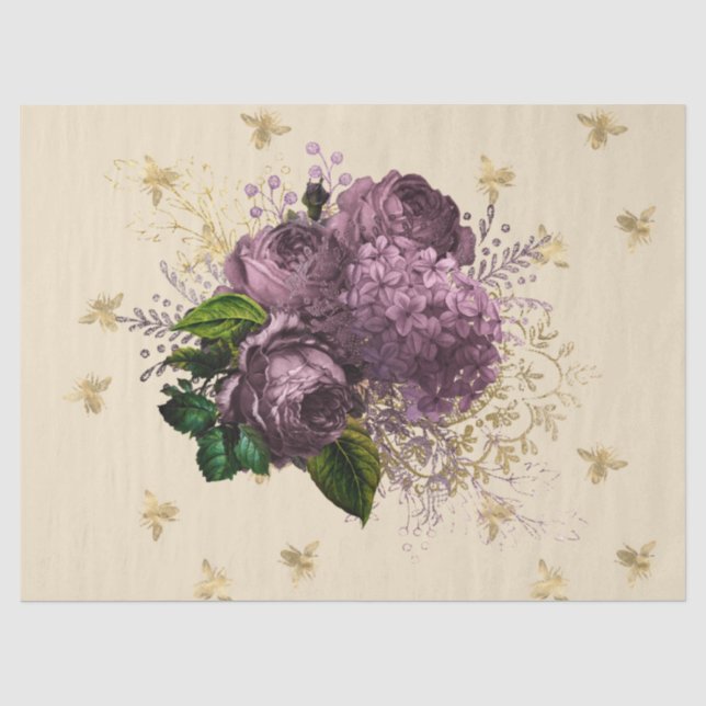 Papel De Seda Jardim de Chá Série Abelha Design 34 (Frente )