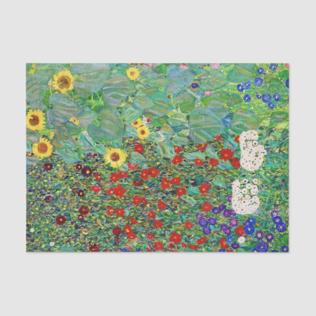 Papel De Seda Jardim de Fazenda Gustav Klimt com pintura de gira (Frente )