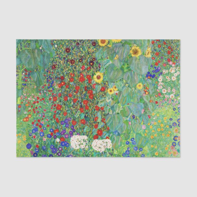 Papel De Seda Jardim de Fazenda Gustav Klimt com pintura de gira (Frente )