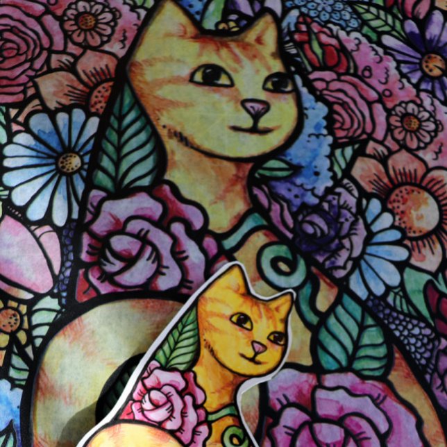 Papel De Seda Jardim de Flores de Gato Laranja (Criador carregado)