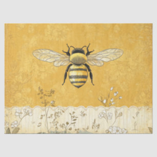 Papel De Seda Jardim de Flores Silvestres Abelha Mel (3)