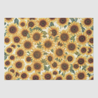 Papel De Seda Jardim de Girassóis em Flor