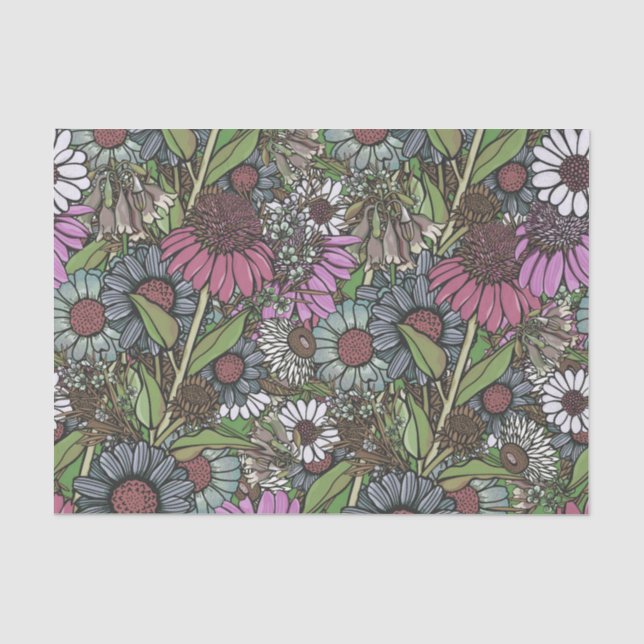 Papel De Seda Jardim de inverno de Flores Selvagens (Frente )