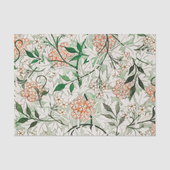 Papel De Seda Jardim de Jasmim William Morris Flor Clássica (Frente )