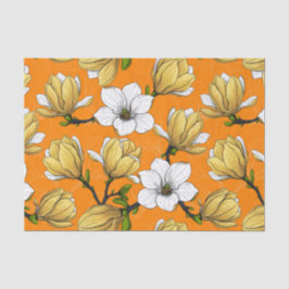 Papel De Seda Jardim de Magnolia em amarelo