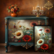 Jardim de Margaridas ao Crepúsculo Decoupage
