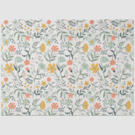 Papel De Seda Jardim de Mostarda de Coral Elegante