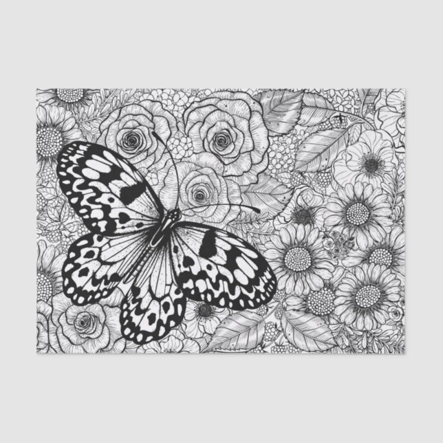 Papel De Seda Jardim de papagaio (Frente )