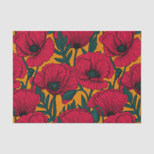Papel De Seda Jardim de papoila-vermelha