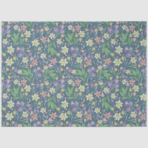 Papel De Seda Jardim de Primavera Narcisos e Crocós de Dia das M
